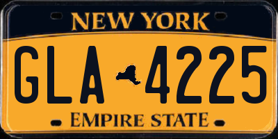 NY license plate GLA4225