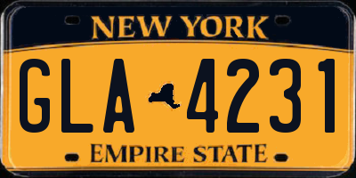 NY license plate GLA4231