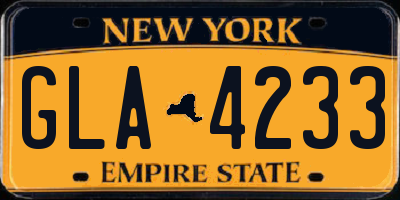NY license plate GLA4233