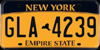 NY license plate GLA4239