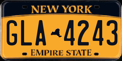NY license plate GLA4243