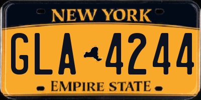 NY license plate GLA4244