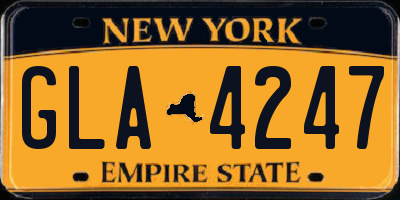 NY license plate GLA4247