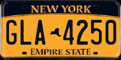 NY license plate GLA4250