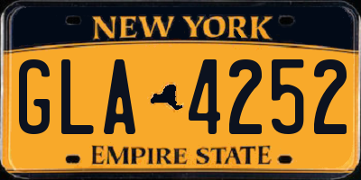 NY license plate GLA4252