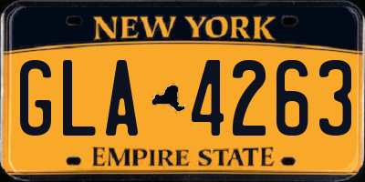 NY license plate GLA4263