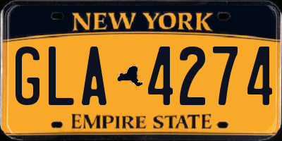 NY license plate GLA4274