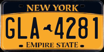 NY license plate GLA4281