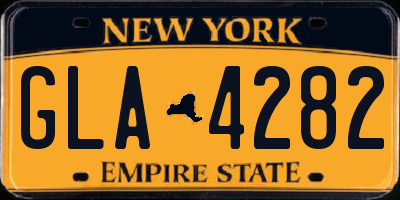NY license plate GLA4282