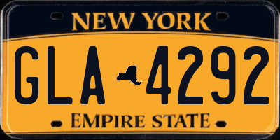 NY license plate GLA4292