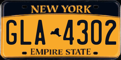 NY license plate GLA4302