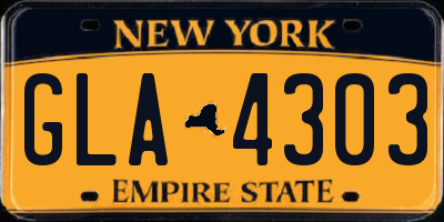 NY license plate GLA4303