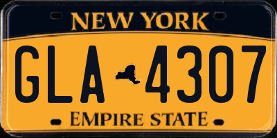 NY license plate GLA4307