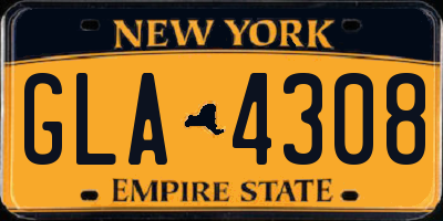 NY license plate GLA4308