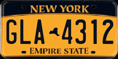 NY license plate GLA4312