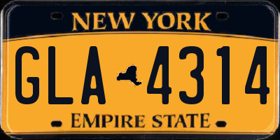 NY license plate GLA4314