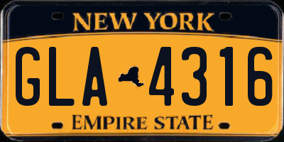 NY license plate GLA4316