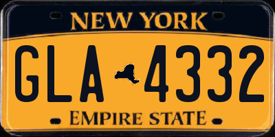 NY license plate GLA4332