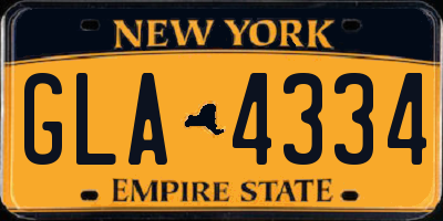 NY license plate GLA4334