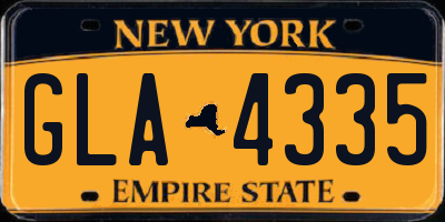 NY license plate GLA4335