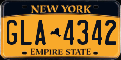 NY license plate GLA4342