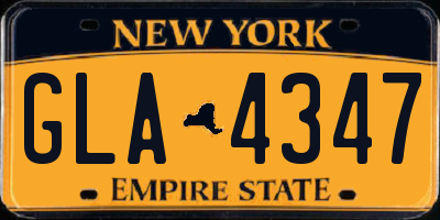 NY license plate GLA4347
