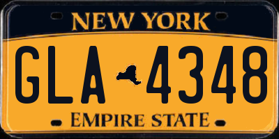 NY license plate GLA4348