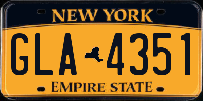 NY license plate GLA4351