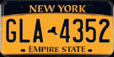 NY license plate GLA4352