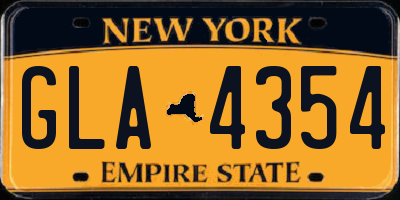 NY license plate GLA4354