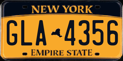 NY license plate GLA4356