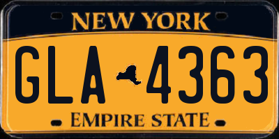 NY license plate GLA4363