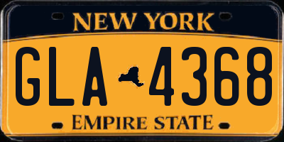 NY license plate GLA4368