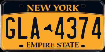 NY license plate GLA4374