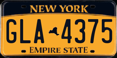 NY license plate GLA4375