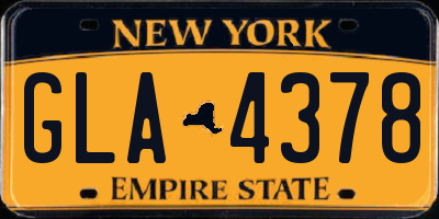 NY license plate GLA4378