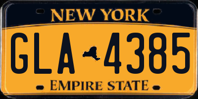 NY license plate GLA4385
