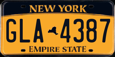 NY license plate GLA4387