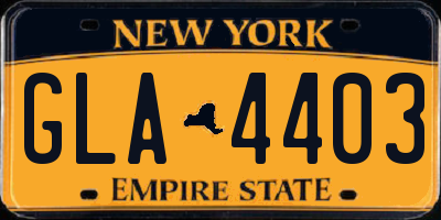 NY license plate GLA4403