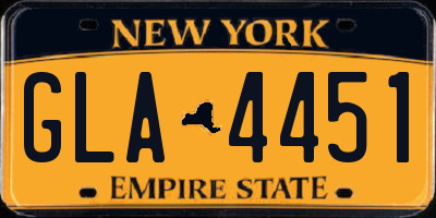 NY license plate GLA4451