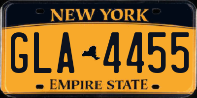 NY license plate GLA4455