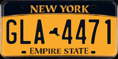 NY license plate GLA4471