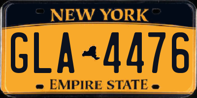 NY license plate GLA4476