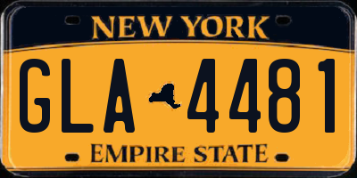 NY license plate GLA4481
