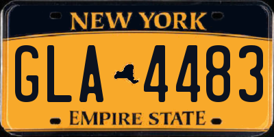 NY license plate GLA4483