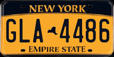NY license plate GLA4486