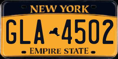 NY license plate GLA4502