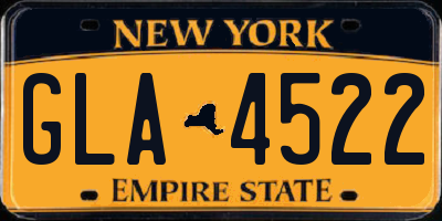NY license plate GLA4522
