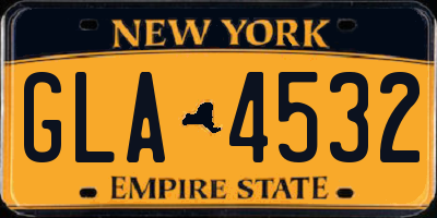 NY license plate GLA4532