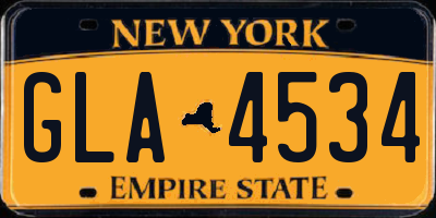NY license plate GLA4534